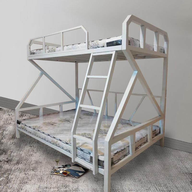 Queen Over Queen Standard Bunk Bed Modern Metal Bunk Bed in Black