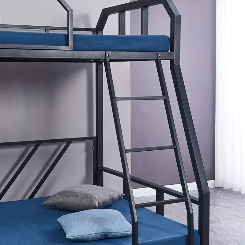 Queen Over Queen Standard Bunk Bed Modern Metal Bunk Bed in Black