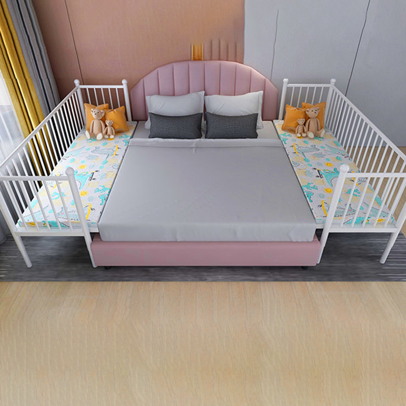 Standard Metal Bed Contemporary White Kids Bed with Mattress