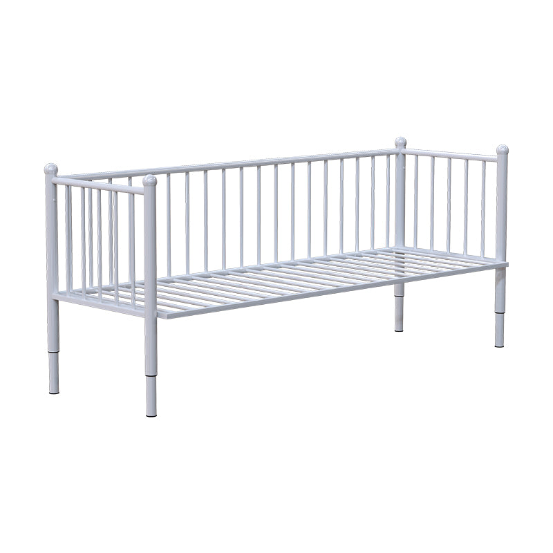 Standard Metal Bed Contemporary White Kids Bed with Mattress