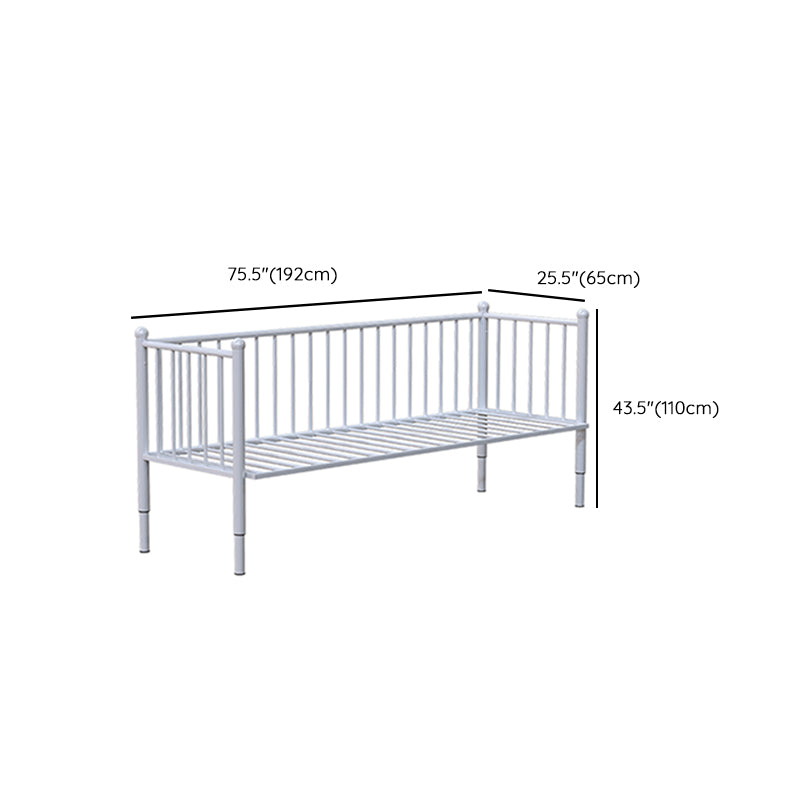 Standard Metal Bed Contemporary White Kids Bed with Mattress