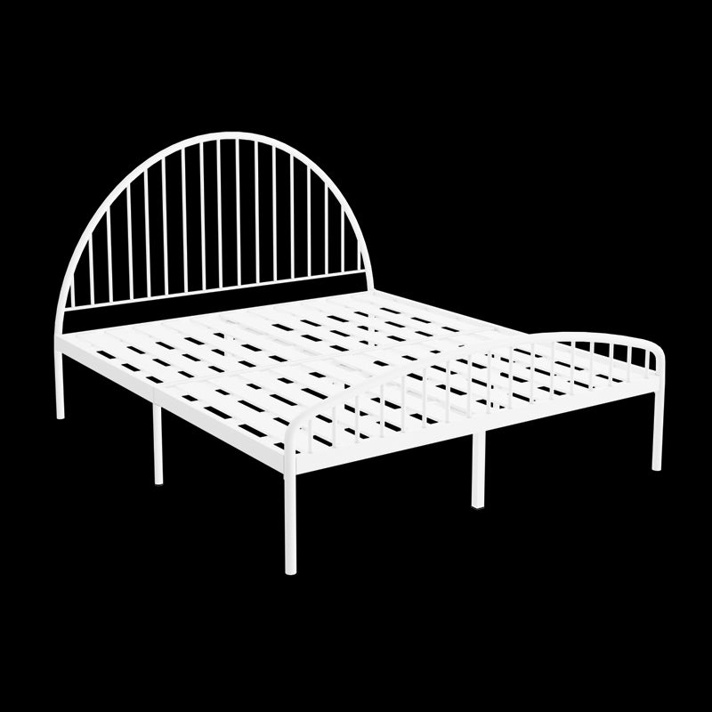 Contemporary Kids Bed Headboard Iron No Theme Standard Bed with Footboard