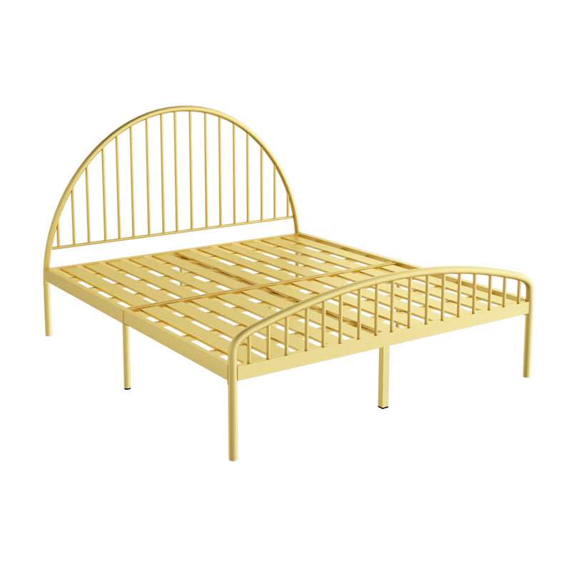 Contemporary Kids Bed Headboard Iron No Theme Standard Bed with Footboard