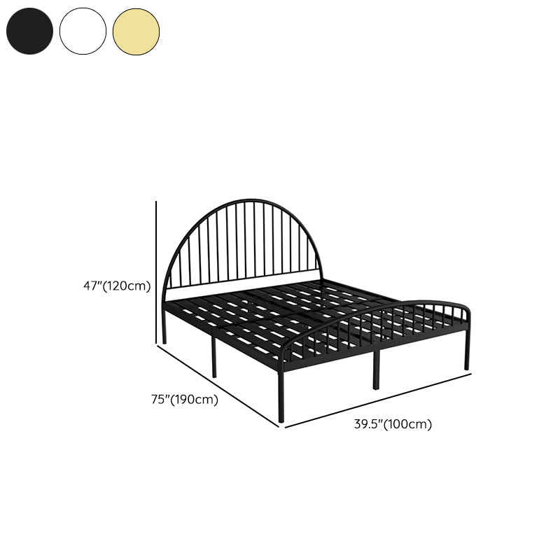 Contemporary Kids Bed Headboard Iron No Theme Standard Bed with Footboard