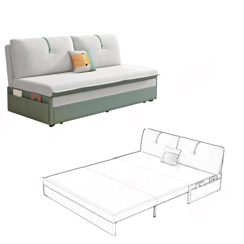 Contemporary Style Sofa Bed Upholstered No Theme Kid Bed in Gray