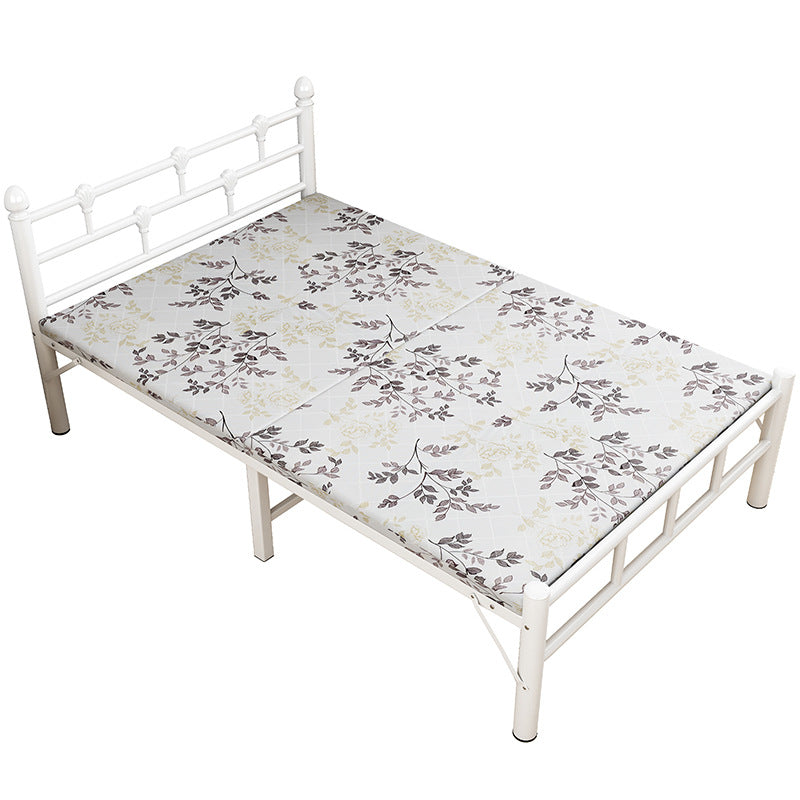 Scandinavian Standard Bed Metal Slat Headboard Kids Bed in White