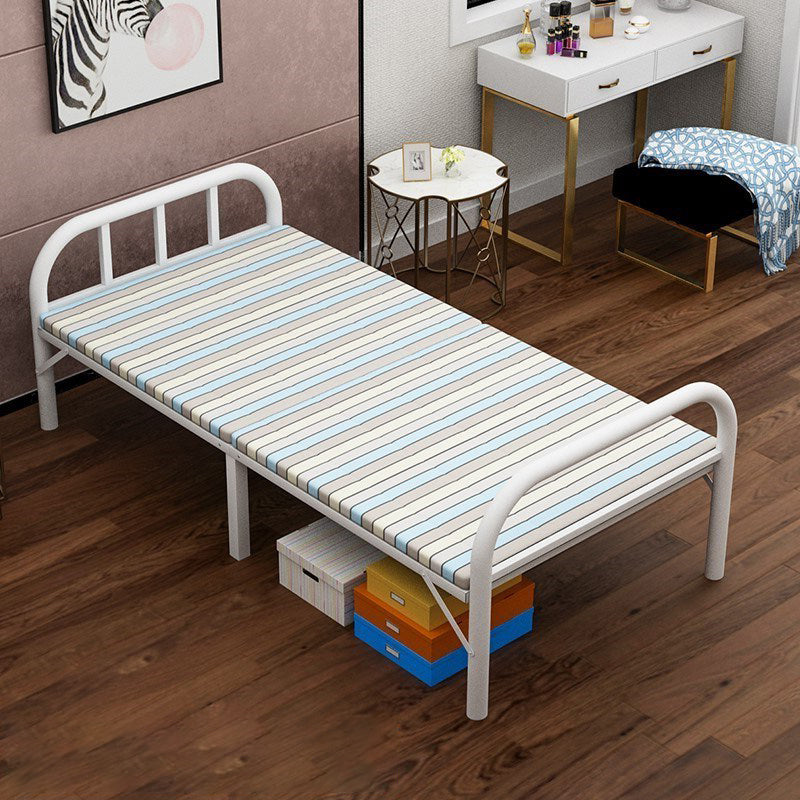 Scandinavian Standard Bed Metal Slat Headboard Kids Bed in White