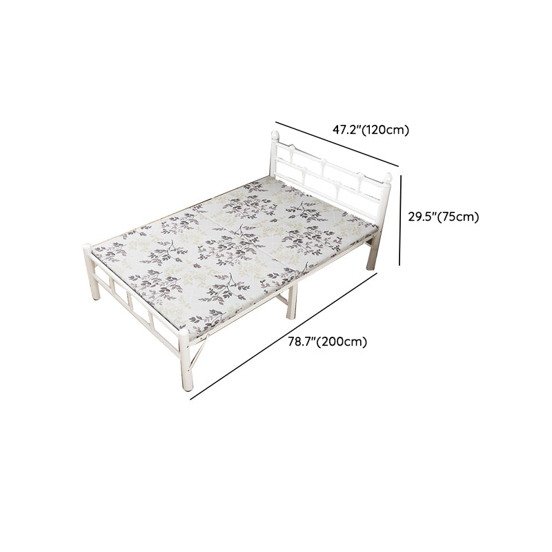 Scandinavian Standard Bed Metal Slat Headboard Kids Bed in White