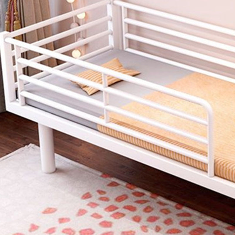 Scandinavian Style Metal Kid Bed White Daybed with Guardrail