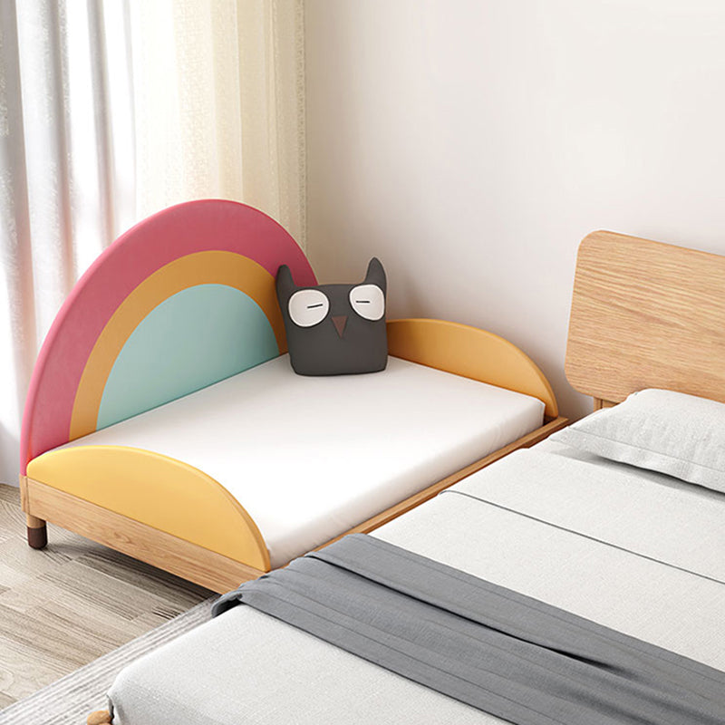 Upholstered Genuine Leather Bed Frame Modern Solid Wood Rainbow Daybed