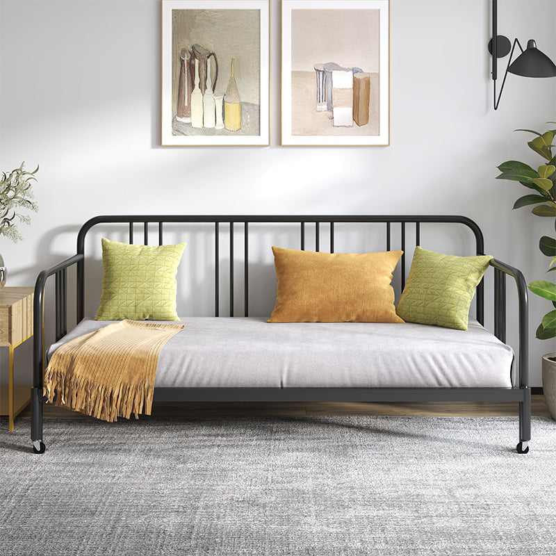 Scandinavian Iron Solid Color Daybed with Slat Headboard Kid Bed