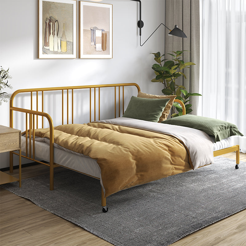 Scandinavian Iron Solid Color Daybed with Slat Headboard Kid Bed