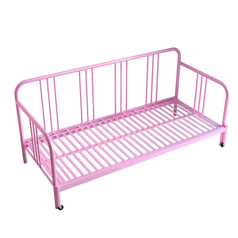 Scandinavian Iron Solid Color Daybed with Slat Headboard Kid Bed