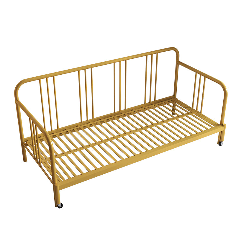 Scandinavian Iron Solid Color Daybed with Slat Headboard Kid Bed