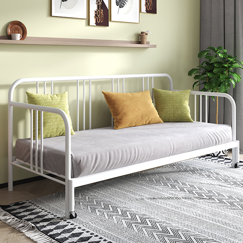 Scandinavian Iron Solid Color Daybed with Slat Headboard Kid Bed