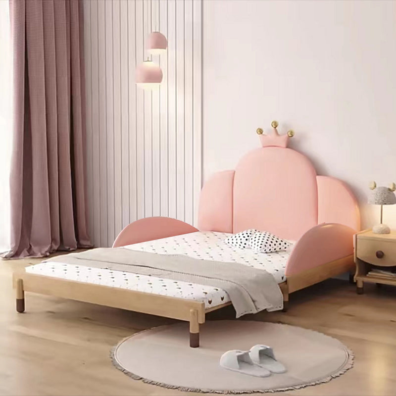 Modern Convertible Daybed in Pink Upholstered Bed Frame for Girls