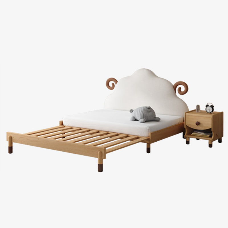 Upholstered Solid Wood Bed Frame Modern Genuine Leather Daybed