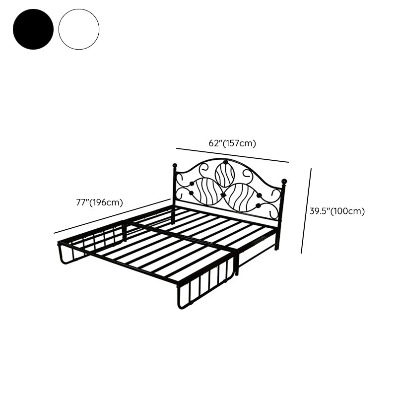 Full Size Folding Sofa Bed with Mattress Metal Daybed with Guardrials