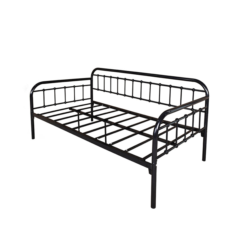 Contemporary Iron Daybed Mattress Included Kids Bed with Guardrail