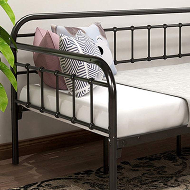 Contemporary Iron Daybed Mattress Included Kids Bed with Guardrail