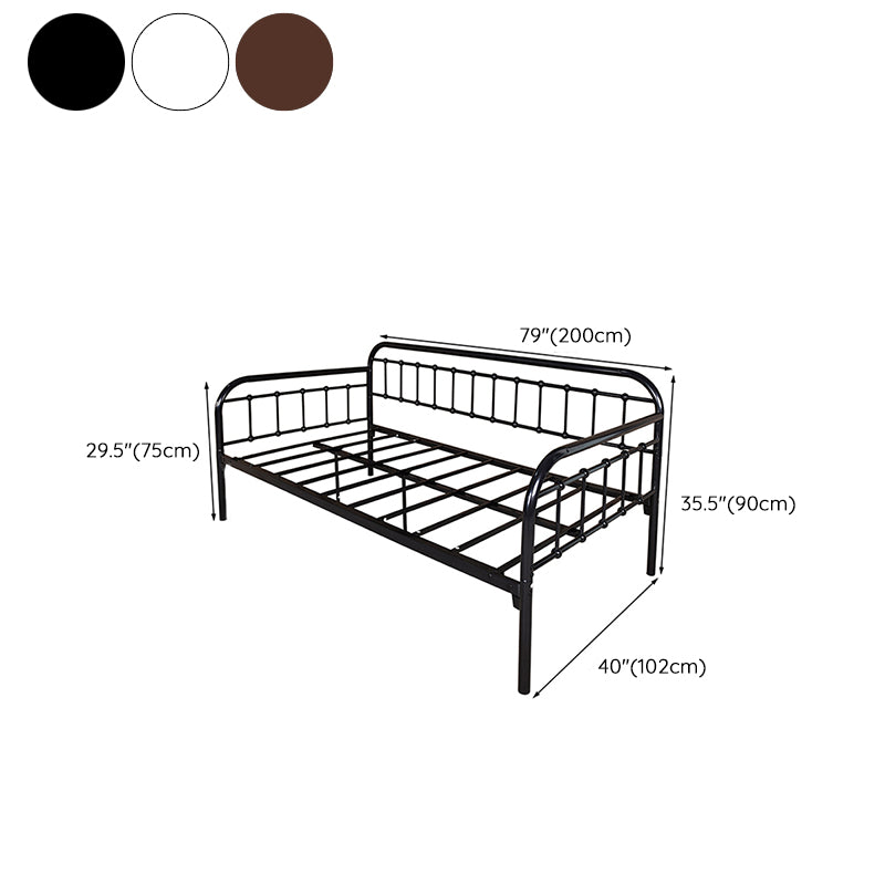 Contemporary Iron Daybed Mattress Included Kids Bed with Guardrail