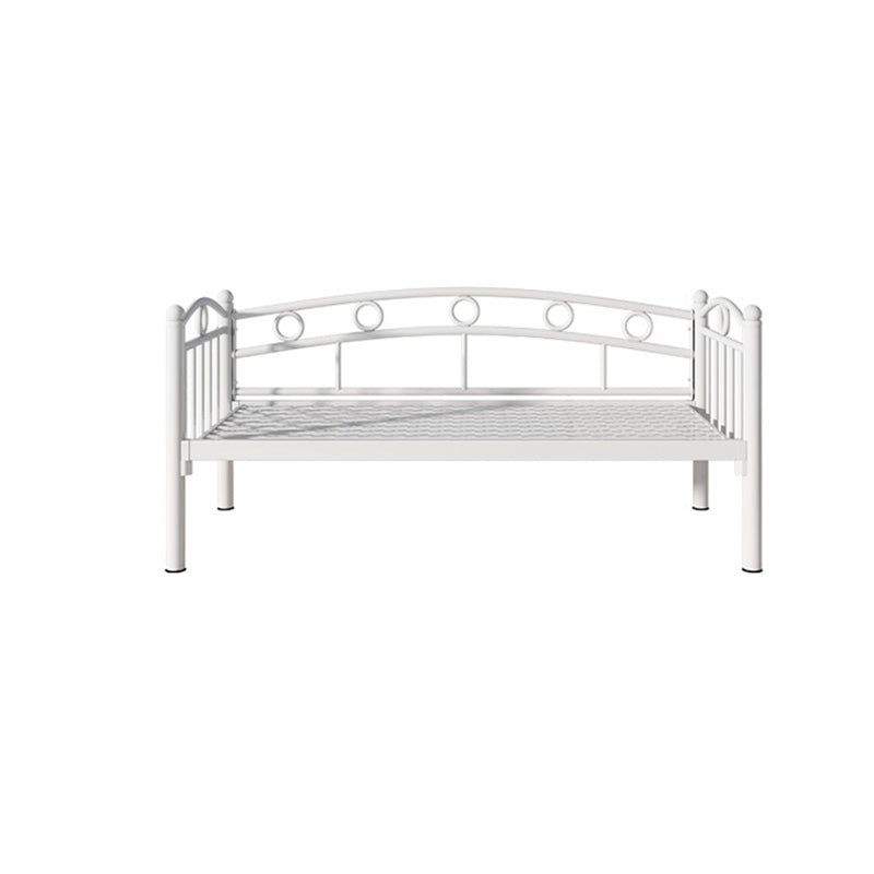 Industrial Iron Slat Headboard with Guardrail White No Theme Toddler Bed