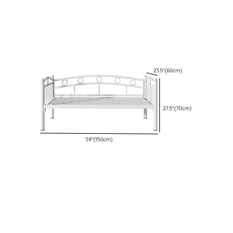 Industrial Iron Slat Headboard with Guardrail White No Theme Toddler Bed