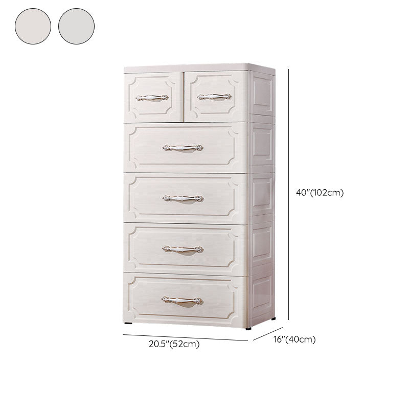 Contemporary Plastic Baby Dresser Vertical Kids Furniture with Drawers