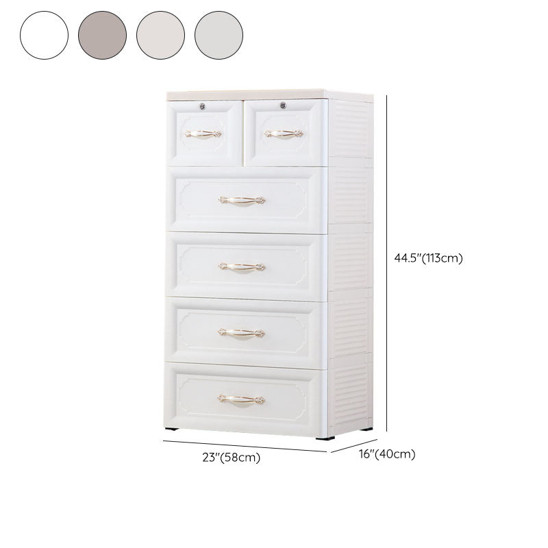 Contemporary Plastic Baby Dresser Vertical Kids Furniture with Drawers