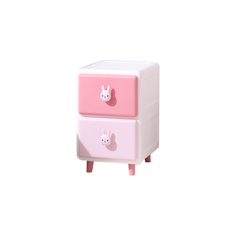 Modern Chest Kids Nightstand Plastic Nursery Dresser with 2/3/4/5/6 Drawers