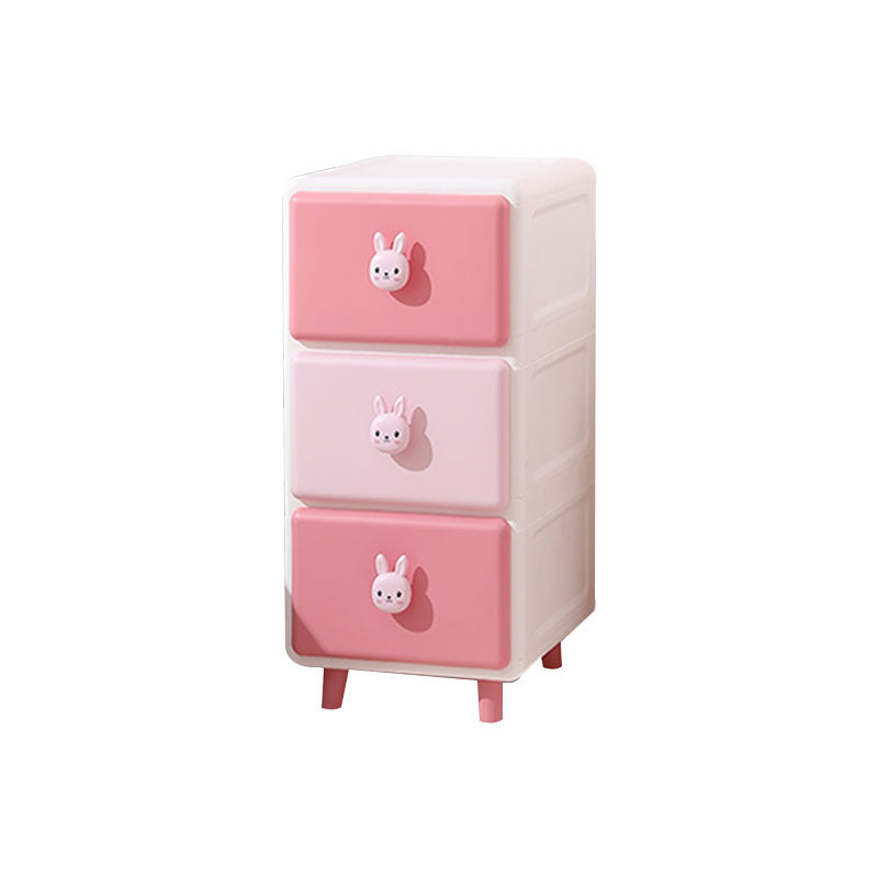 Modern Chest Kids Nightstand Plastic Nursery Dresser with 2/3/4/5/6 Drawers