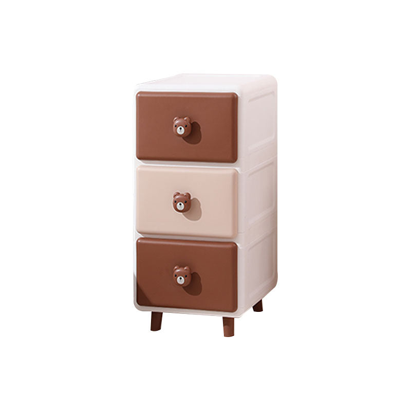 Modern Chest Kids Nightstand Plastic Nursery Dresser with 2/3/4/5/6 Drawers