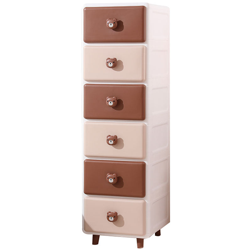 Modern Chest Kids Nightstand Plastic Nursery Dresser with 2/3/4/5/6 Drawers