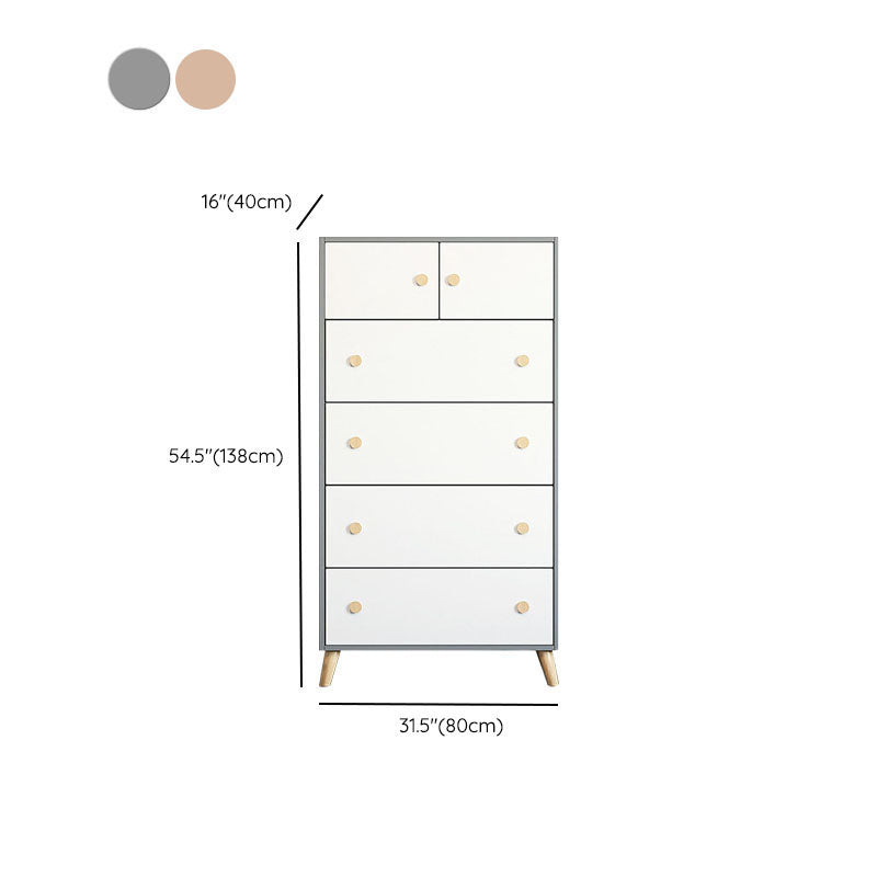 Chest Kids Nightstand Scandinavian Nursery Dresser with 4/5/6 Drawers