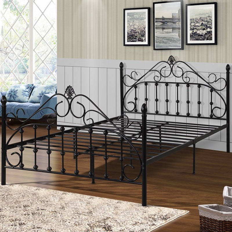 Contemporary Kids Bed Headboard Metal No Theme Standard Bed with Footboard