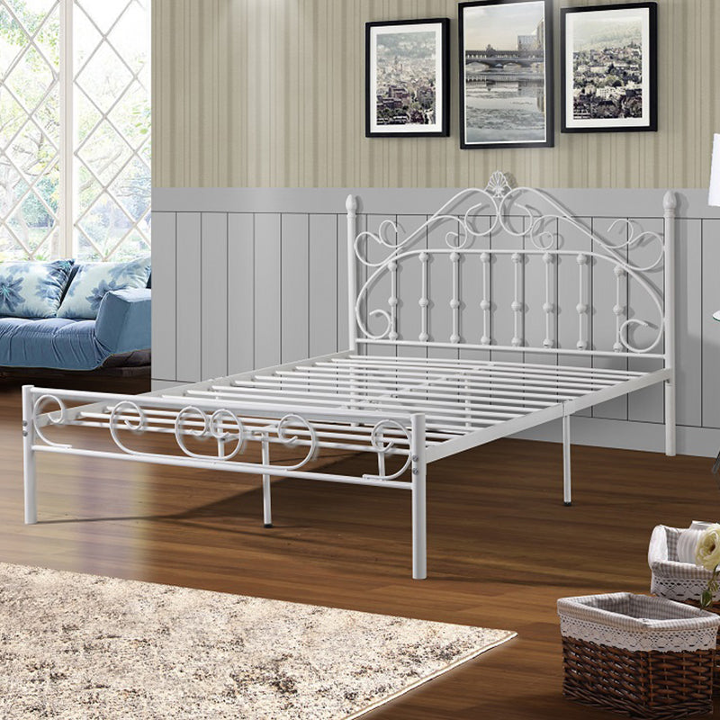 Contemporary Kids Bed Headboard Metal No Theme Standard Bed with Footboard