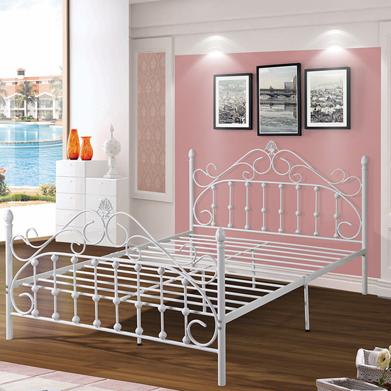 Contemporary Kids Bed Headboard Metal No Theme Standard Bed with Footboard