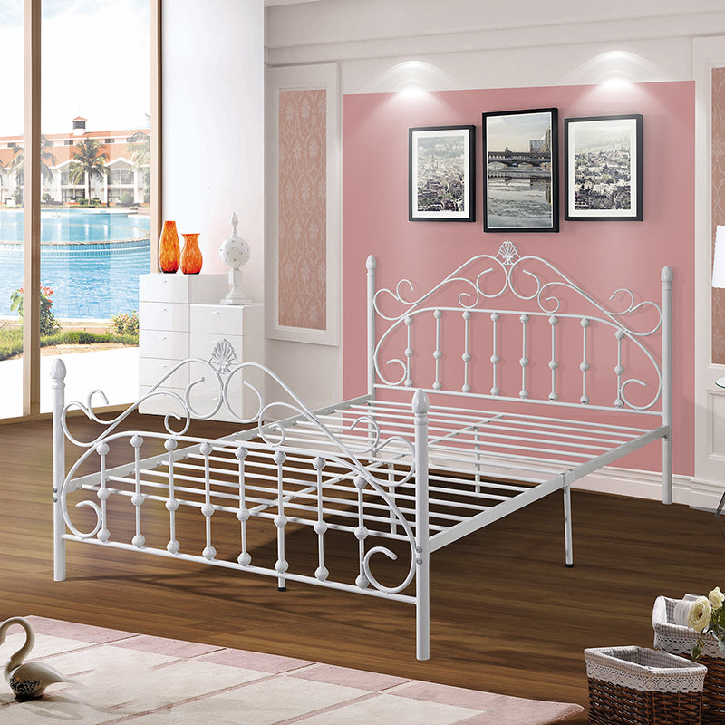 Contemporary Kids Bed Headboard Metal No Theme Standard Bed with Footboard