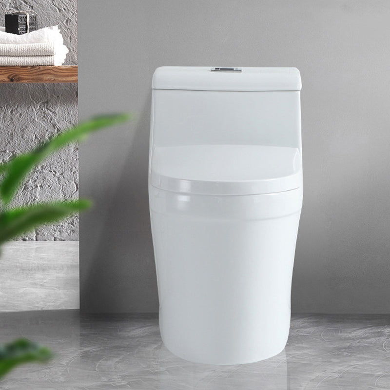 Traditional Ceramic Flush Toilet 1-Piece Toilet Bowl for Bathroom