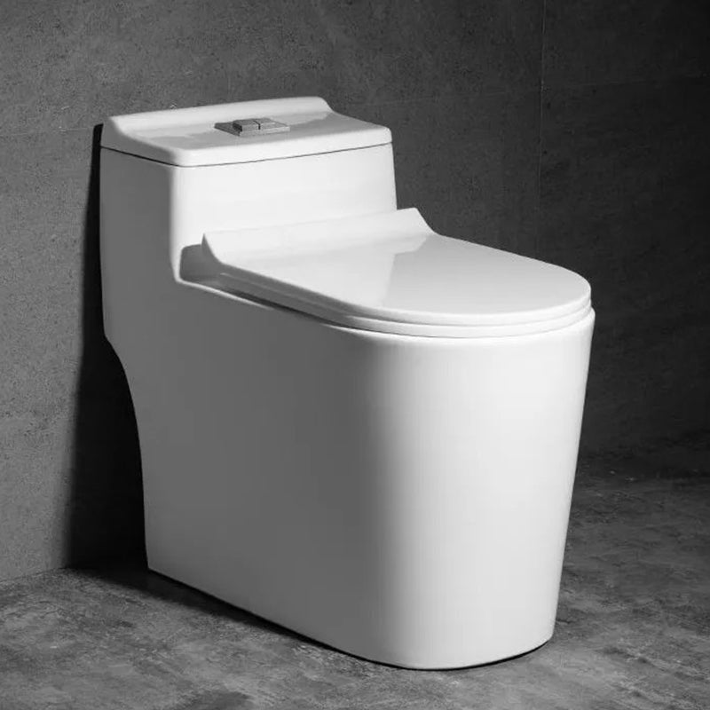 Contemporary One Piece Flush Toilet Floor Mount Urine Toilet with Seat for Washroom