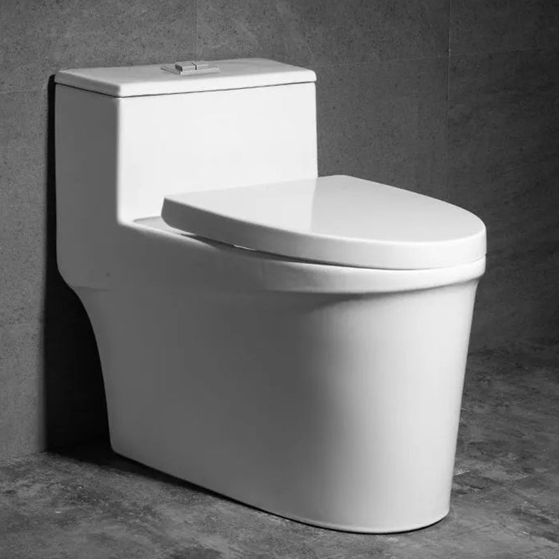 Contemporary One Piece Flush Toilet Floor Mount Urine Toilet with Seat for Washroom