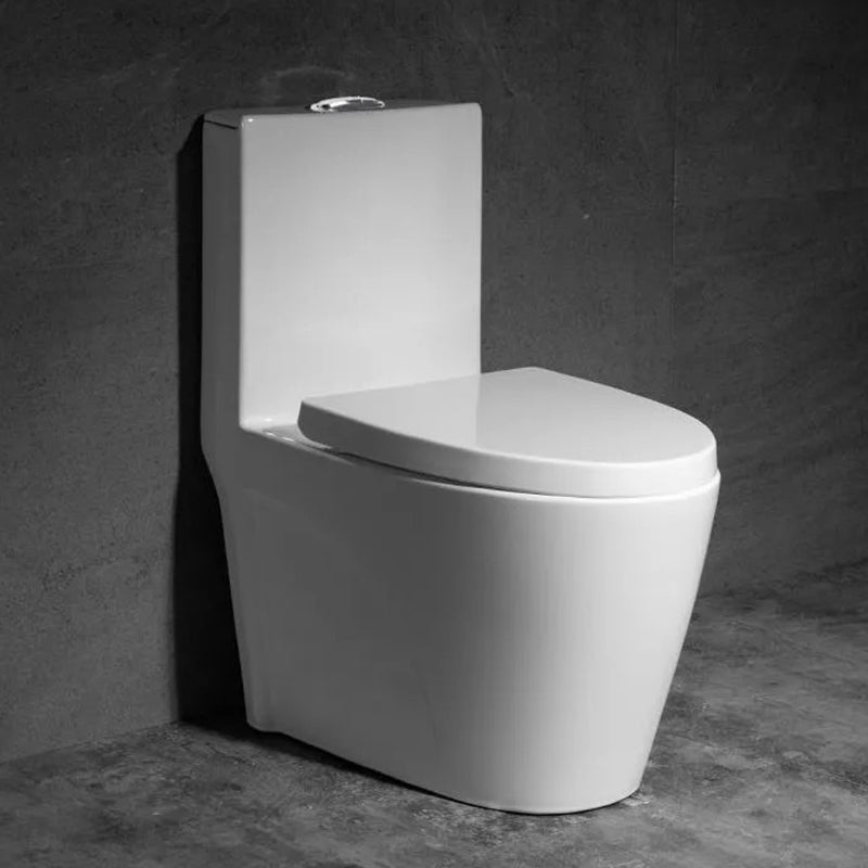 Contemporary One Piece Flush Toilet Floor Mount Urine Toilet with Seat for Washroom