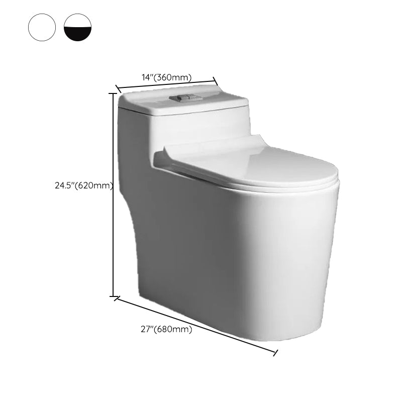 Contemporary One Piece Flush Toilet Floor Mount Urine Toilet with Seat for Washroom