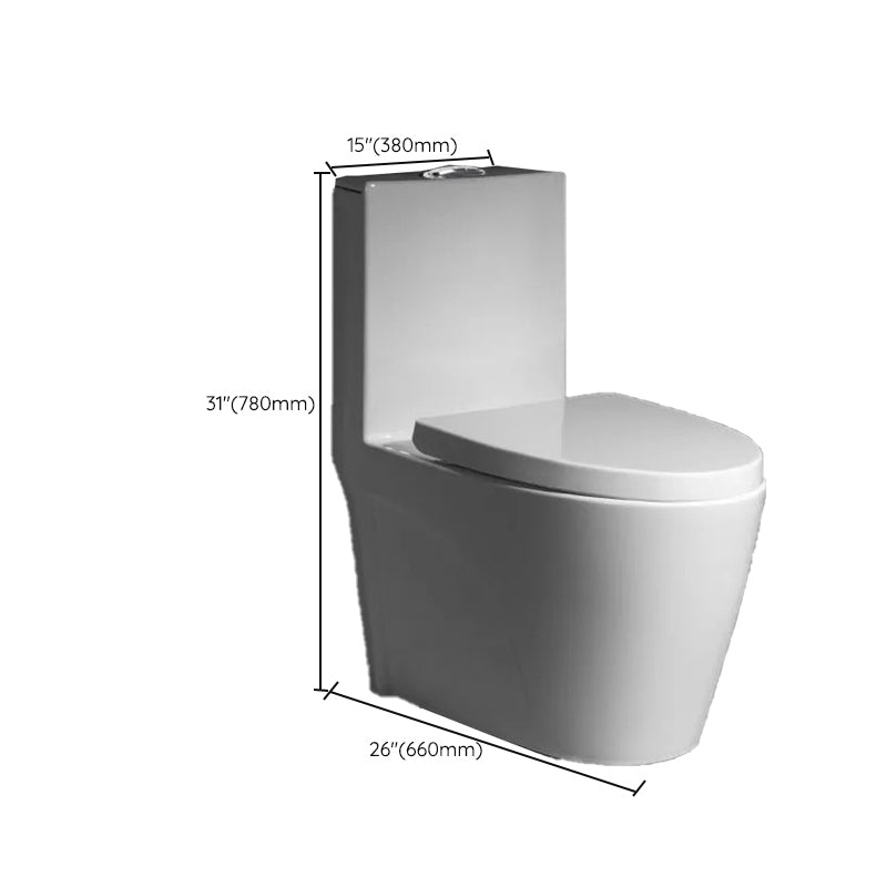 Contemporary One Piece Flush Toilet Floor Mount Urine Toilet with Seat for Washroom