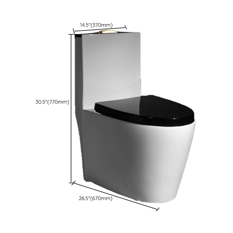 Contemporary One Piece Flush Toilet Floor Mount Urine Toilet with Seat for Washroom