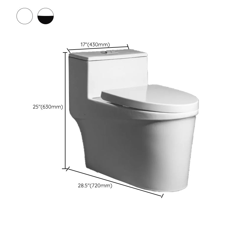 Contemporary One Piece Flush Toilet Floor Mount Urine Toilet with Seat for Washroom