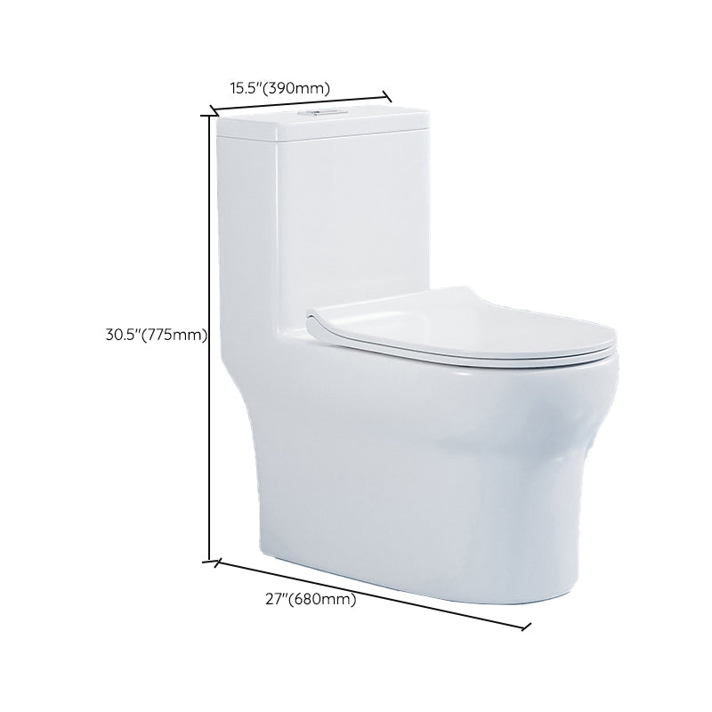 Contemporary 1 Piece Flush Toilet Floor Mounted White Urine Toilet for Washroom