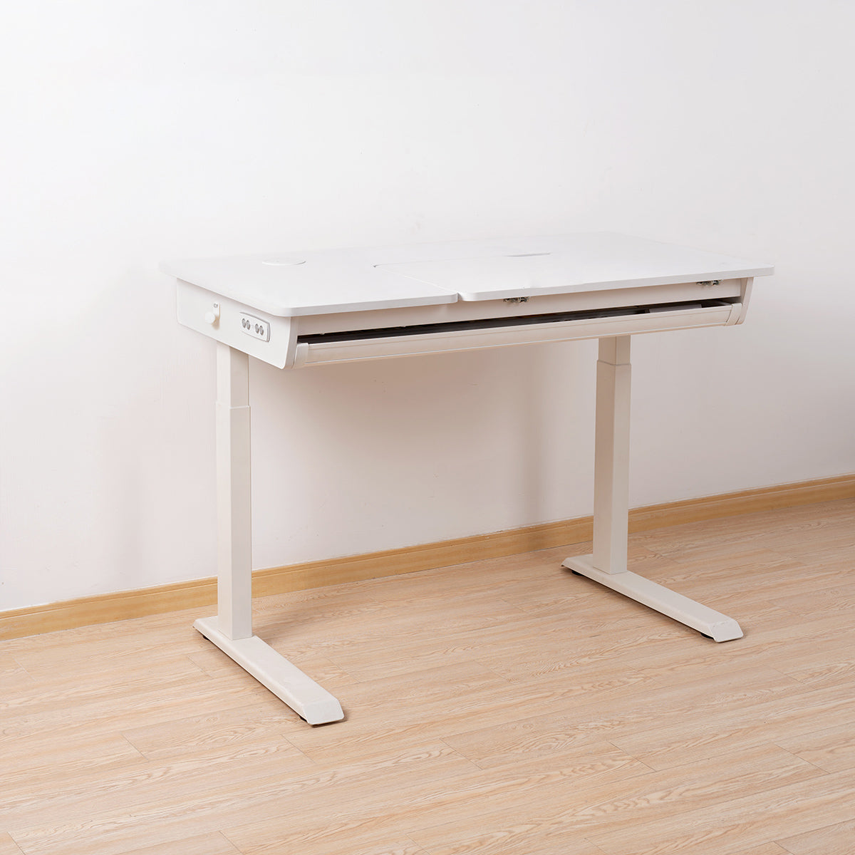 Adjustable Children's Desk with 1 Drawers in Solid Wood Standing Desk