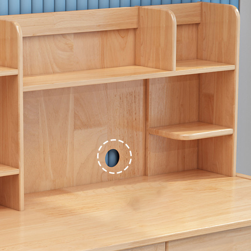 Adjustable Children's Desk in Natural with 2 Drawers and Shelves