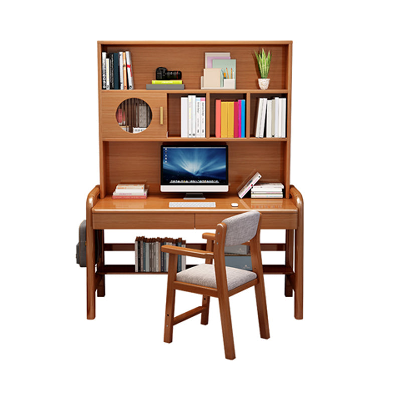 Solid Wood Writing Desk Multifunctional Lifting with Storage Drawer with Bookshelf